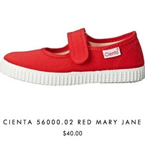 NWT Cienta Baby Red Mary Janes, sz 4